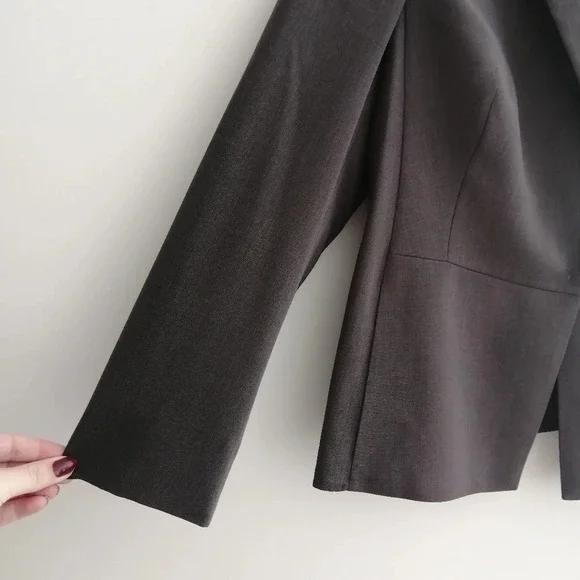 Akris Wool Summer Blazer Single Breasted with Hidden Snap Closure Size 10 - Picture 11 of 17